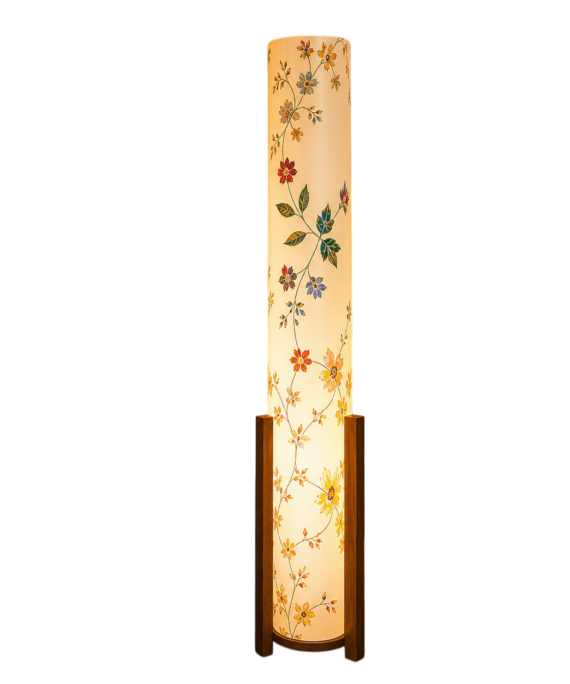 Cylinder Floral Floor Lamp